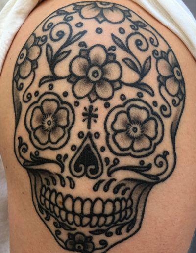 meksikansk kranie de dødes dag diadelosmuertus mexicanskull tatovering