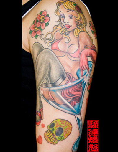 pinup dame tatovering