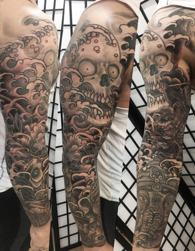 kranie koi sleeve ærme tatovering