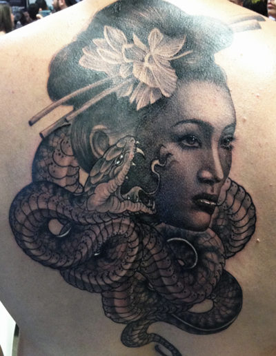 slange geisha tatovering